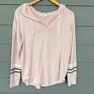 Market & Spruce Kallon Brushed Knit Hoodie Light Pink